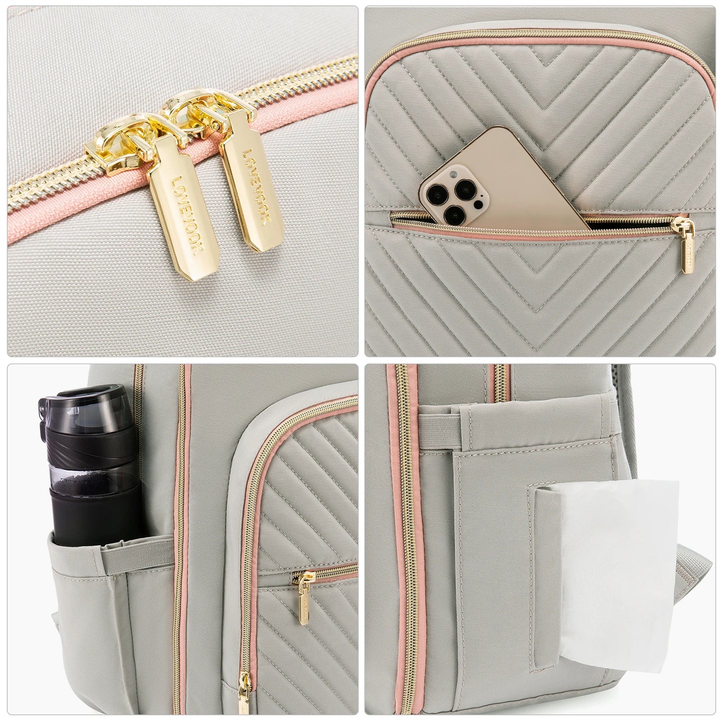 The Serena in Beige: Executive Mom's Multi-System Backpack