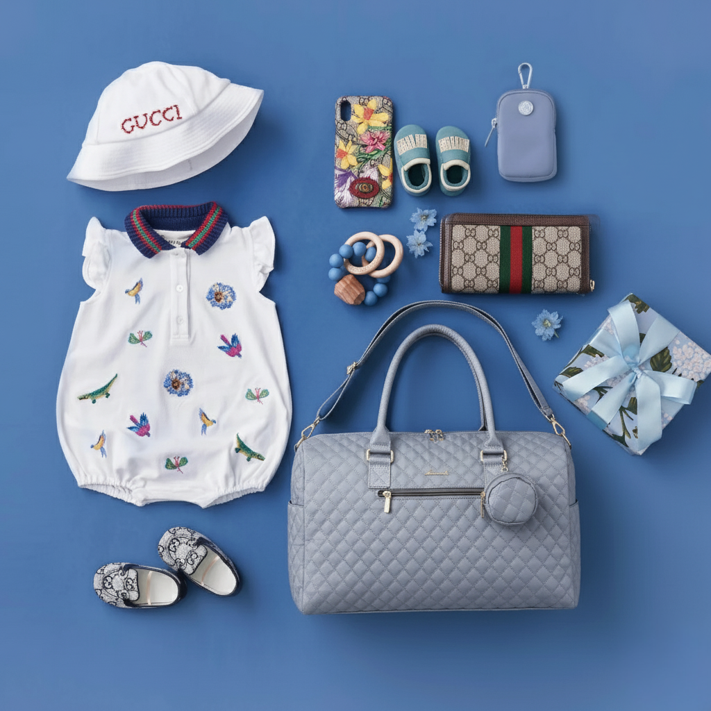 The First Class in Shadow Blue: Luxury Large-Capacity Travel Diaper Bag