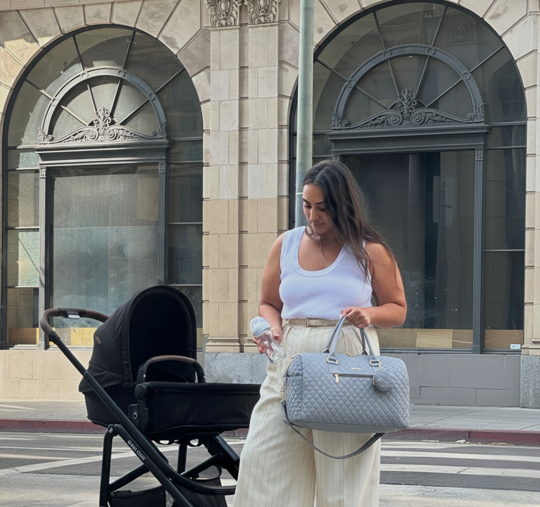 The First Class in Shadow Blue: Luxury Large-Capacity Travel Diaper Bag