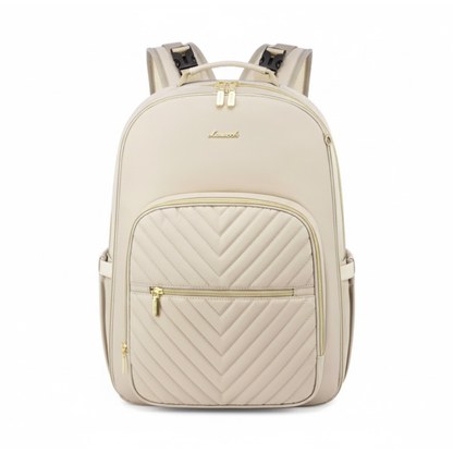 The Serena in Beige: Executive Mom's Multi-System Backpack