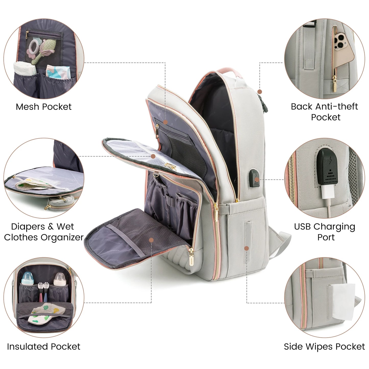 The Serena in Green: Executive Mom's Multi-System Backpack