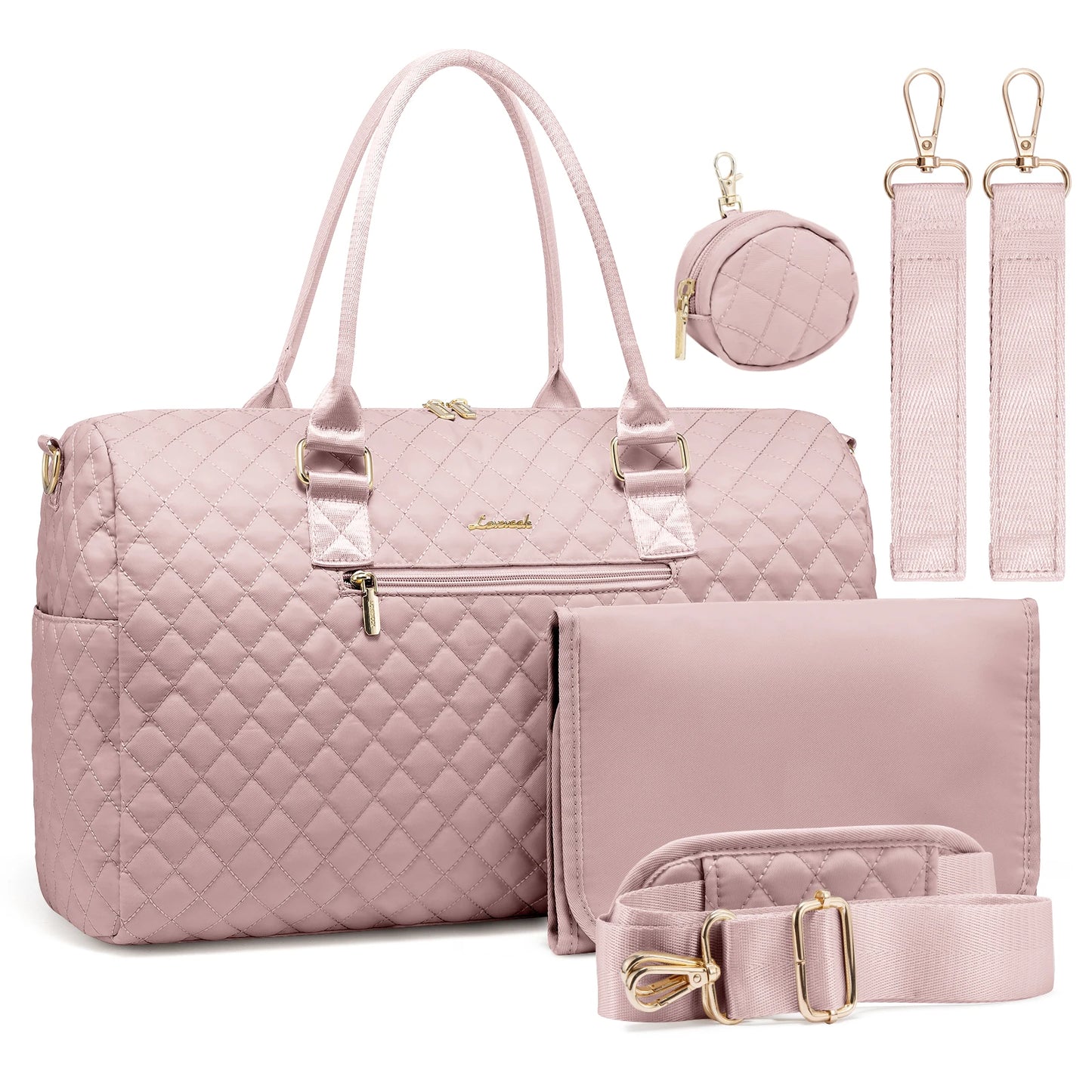 The First Class in Rose: Luxury Large-Capacity Travel Diaper Bag