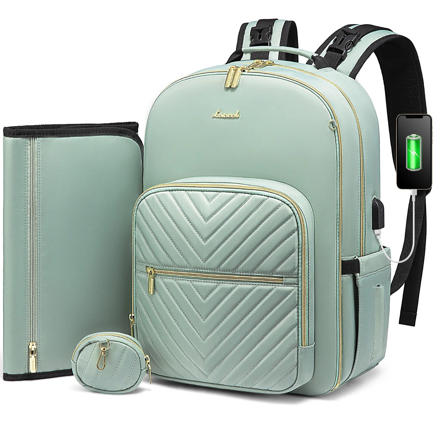 The Serena in Green: Executive Mom's Multi-System Backpack