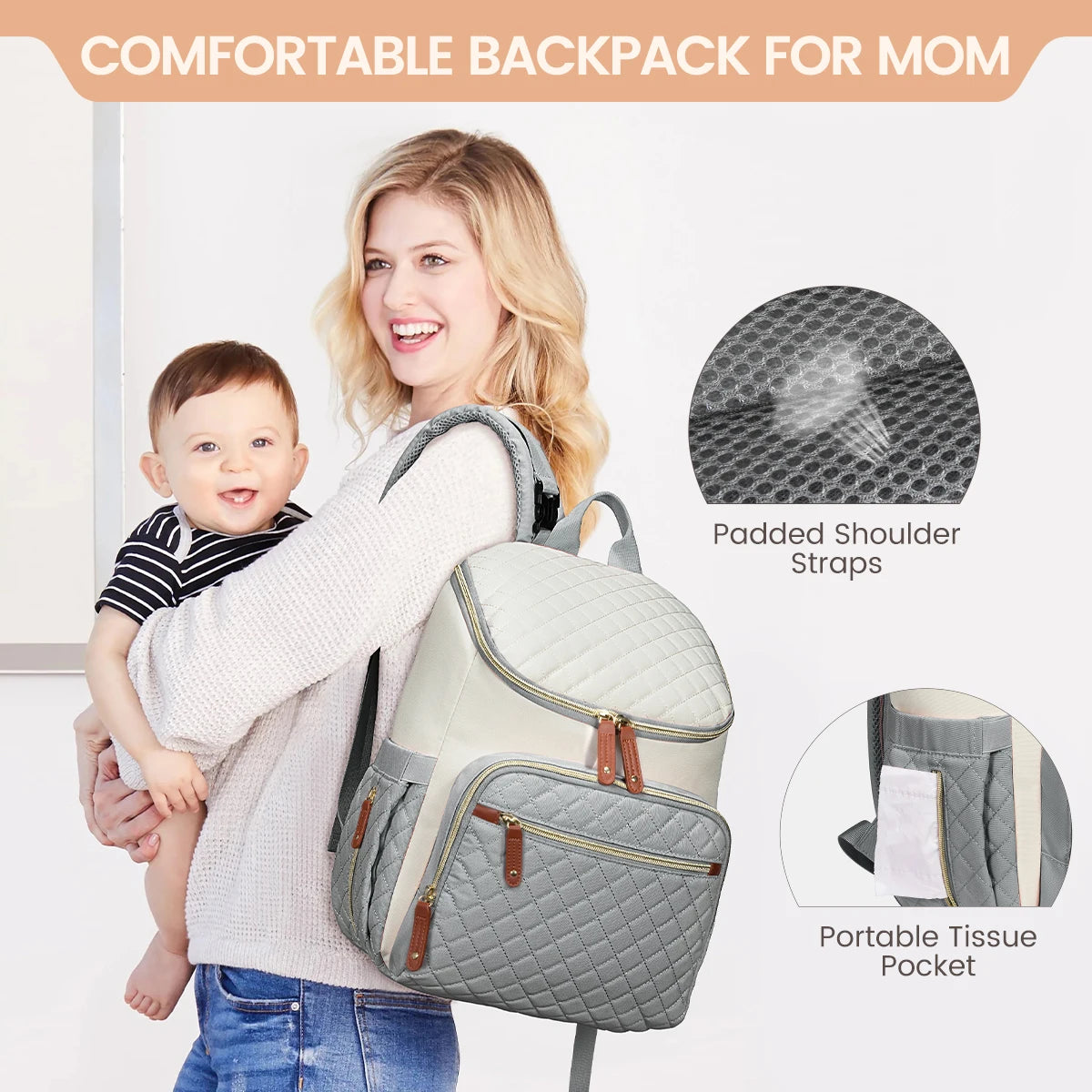 The ZChelsea Quilted Diaper Backpack