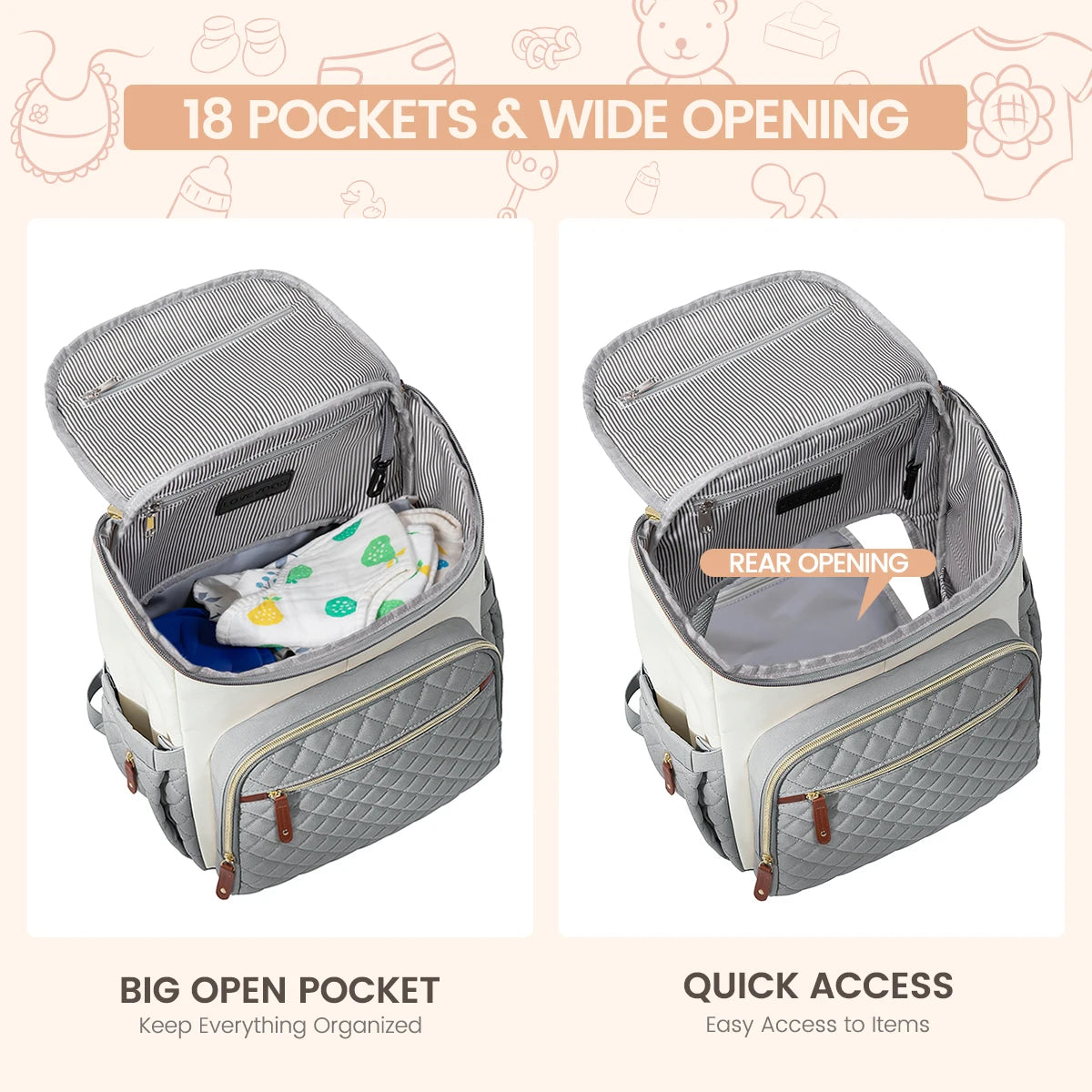 The ZChelsea Quilted Diaper Backpack