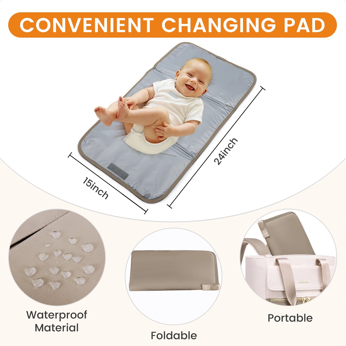 Wholesale Multifunctional Baby Diaper Tote Bags With Changing Pad Pacifier Case Fashion Travel Diaper Backpacks for Mom Dad
