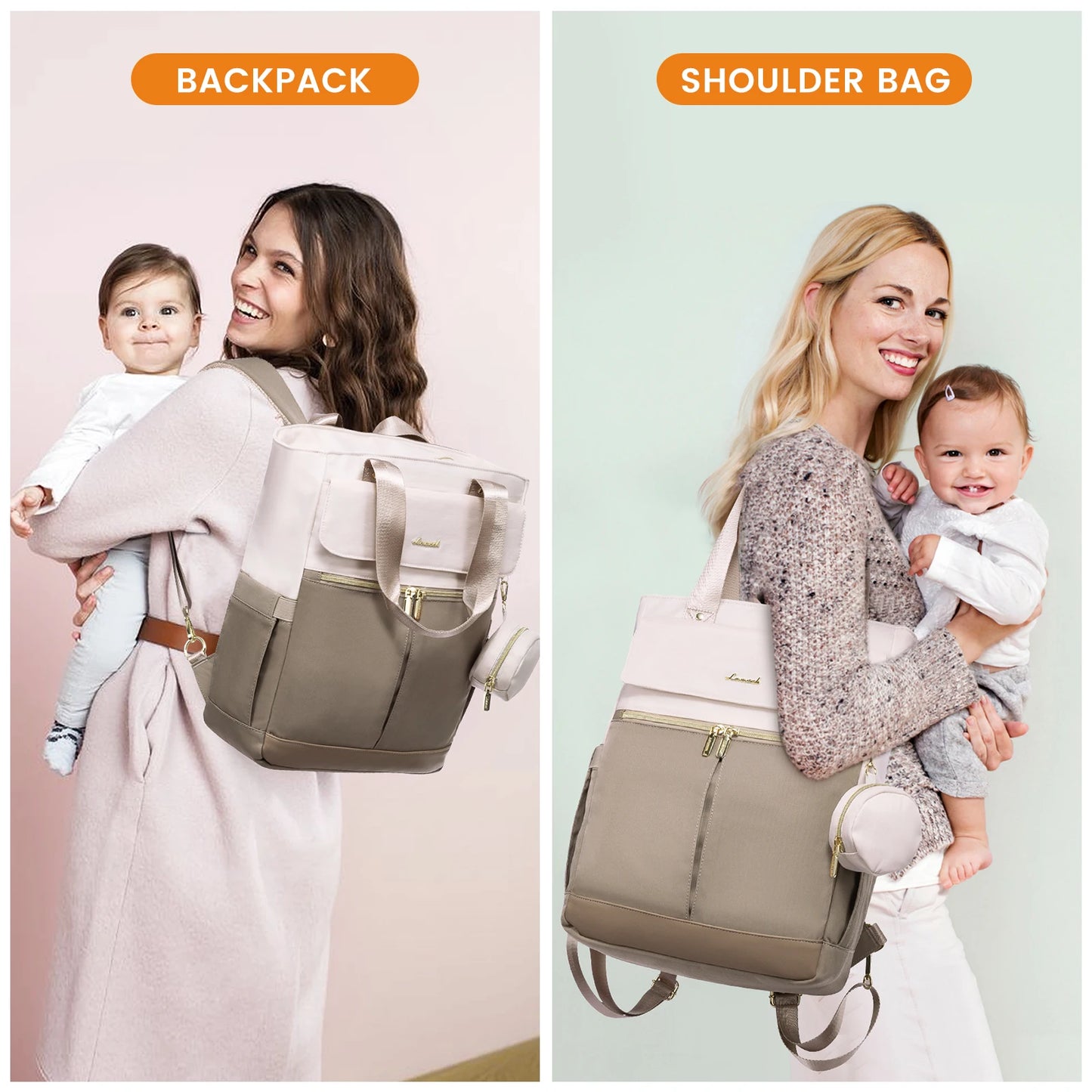 Wholesale Multifunctional Baby Diaper Tote Bags With Changing Pad Pacifier Case Fashion Travel Diaper Backpacks for Mom Dad