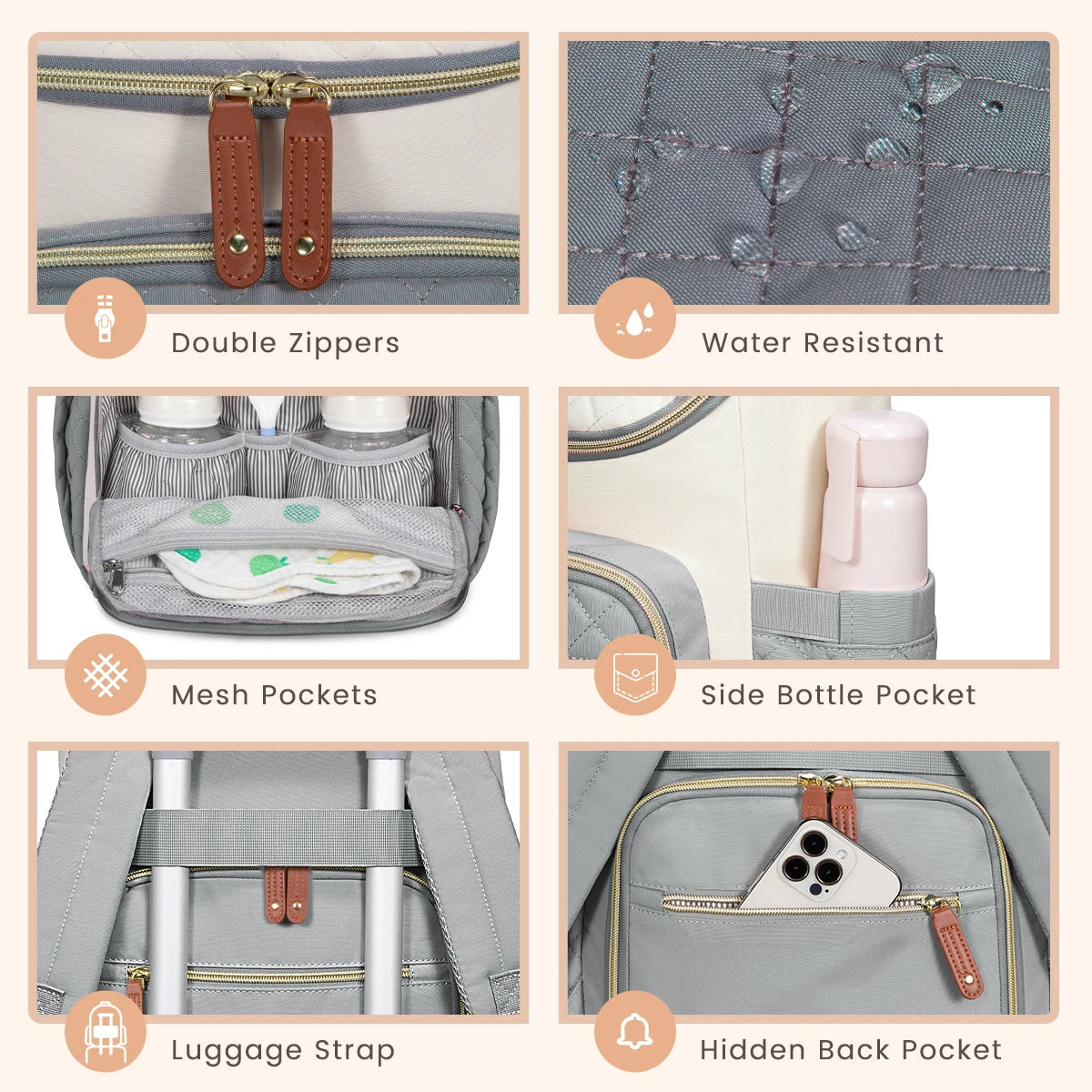 The ZChelsea Quilted Diaper Backpack